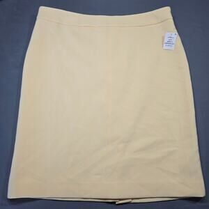 Kasper Yellow Butter Mini Skirt Straight Pencil Zip Lined Slit NEW Women Size 14